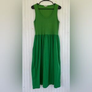 Sundry Clothing Women's Green Mixed Media Casual Ribbed Tank Dress Size XL
